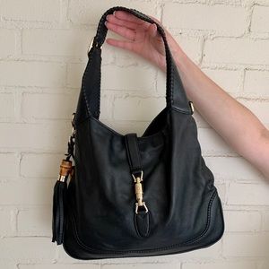 GUCCI JACKIE Soft Deerskin Med New Shoulder Bag